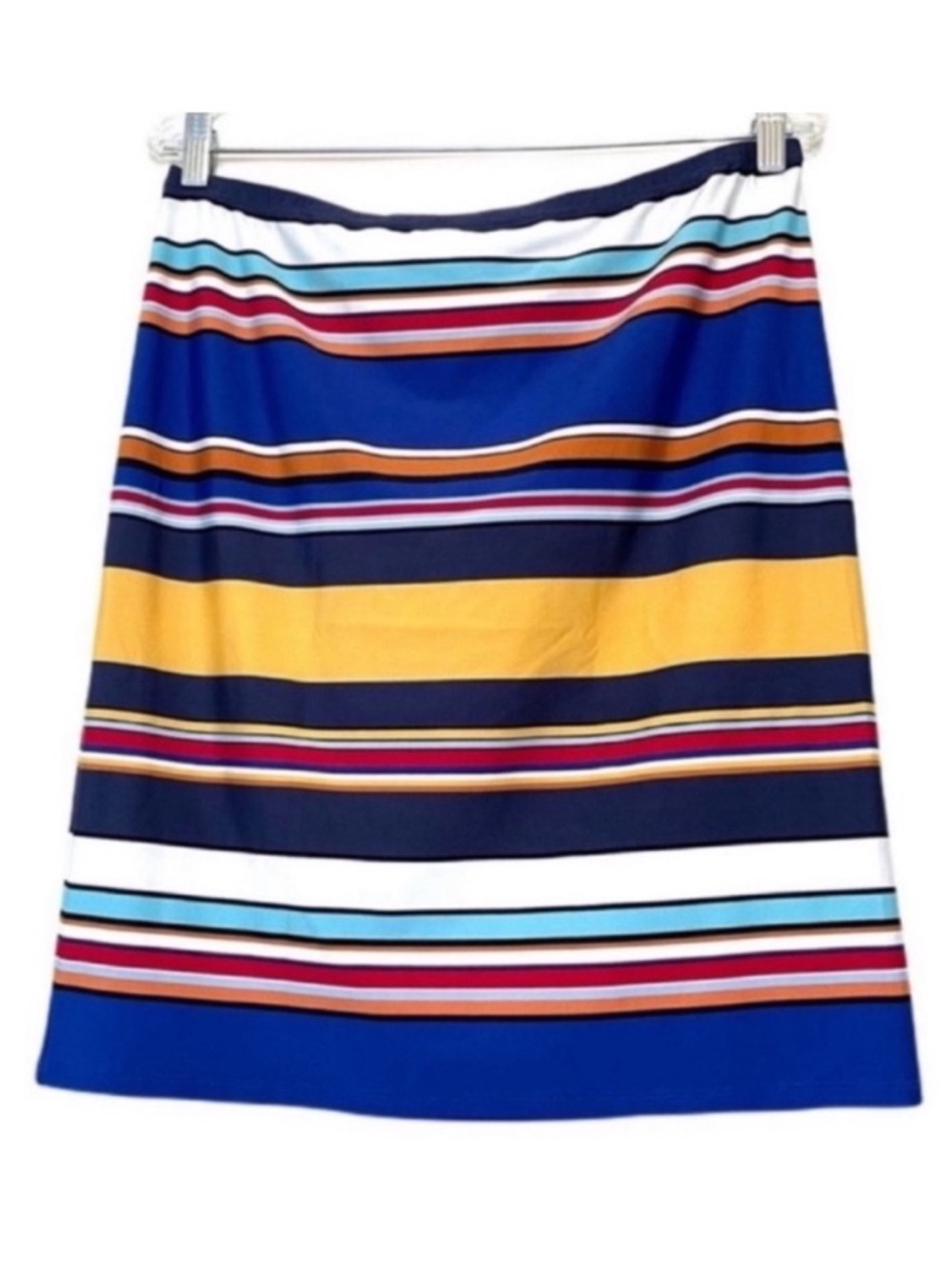 NEW Melissa Paige Colorful Mini Skirt Pull- on Jersey Blue Red Yellow Size LP